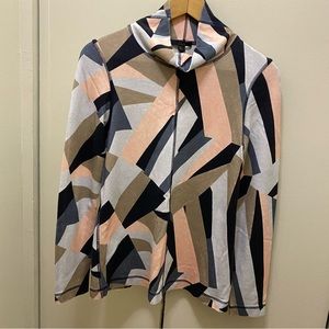 COS Geometric Print Long Sleeve Turtle Neck Top
